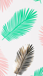 Pink, Green and Gold Paper Palm Leaves  image 7