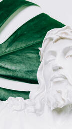 Christ Statue and Modern Foliage  image 5