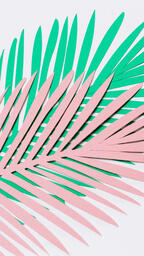 Green and Pink Paper Palm Leaves  image 8