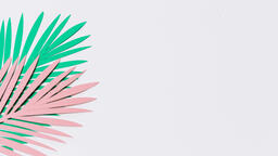 Green and Pink Paper Palm Leaves  image 7