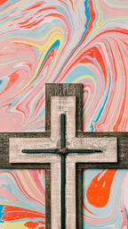 Cross on Pastel Marbled Background  image 8