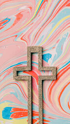 Cross on Pastel Marbled Background  image 8