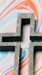 Cross on Pastel Marbled Background  image 4
