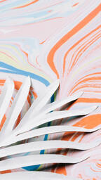 White Palm Leaf on Pastel Marbled Background  image 5