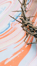 The Crown of Thorns on Pastel Marbled Background  image 2