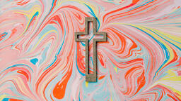 Cross on Pastel Marbled Background  image 3
