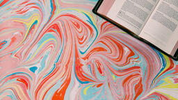 Bible Open to Matthew 27-28 on Pastel Marbled Background  image 6