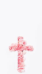 Cross with Pink Flowers Poking Through  image 6