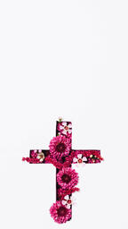 Cross with Purple Flowers Poking Through  image 9