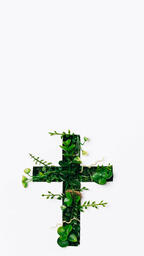 Cross with Greenery Poking Through  image 9