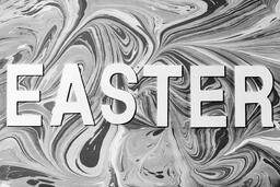 EASTER on Black and White Marbled Background  image 7