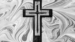 Wooden Cross with Crucifixion Nails on Marbled Background  image 6