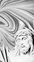 Christ Statue with Palm Leaves on Marbled Background  image 5