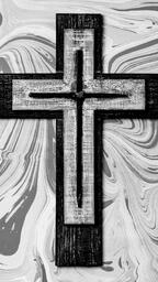 Wooden Cross with Crucifixion Nails on Marbled Background  image 8