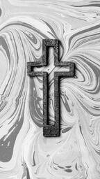 Concrete Cross Outline on Marbled Background  image 8