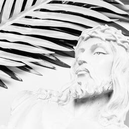 Christ Statue with Palm Leaves  image 5
