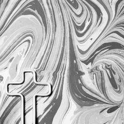 Minimalist White Cross Outline on Marbled Background  image 5