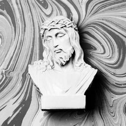 Christ Statue on Marbled Background  image 7