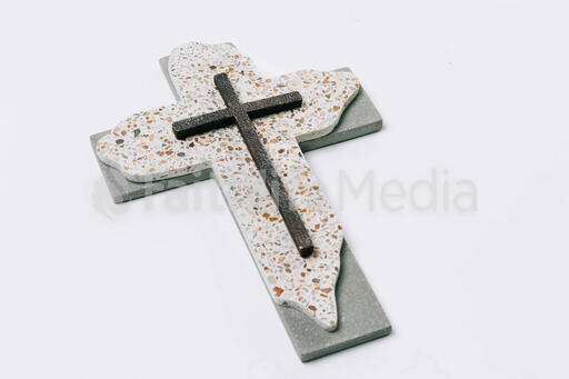 Speckled Tile and Stone Cross