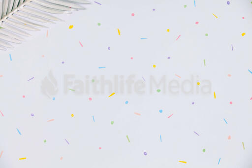 White Palm Leaves with Pastel Pattern
