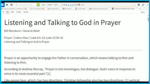 Listening and Talking to God in Prayer