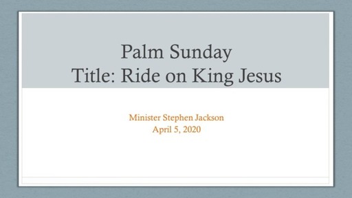 Ride on King Jesus
