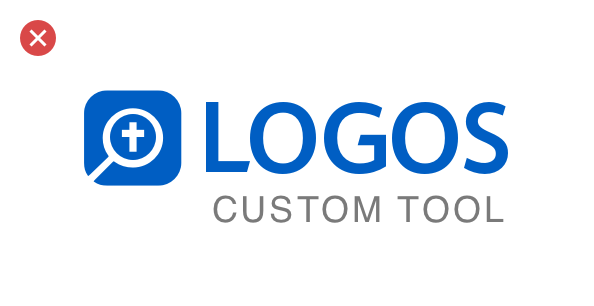 A bad example: adding a custom tagline to the Logos logo