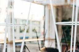 Chairs Flipped in a Closed Cafe  image 1