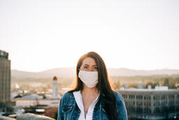 Woman Wearing a Face Mask at Sunrise  image 4