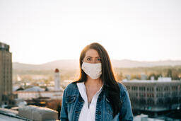 Woman Wearing a Face Mask at Sunrise  image 6