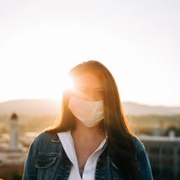 Woman Wearing a Face Mask at Sunrise  image 2