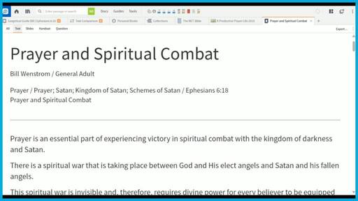 Prayer and Spiritual Combat