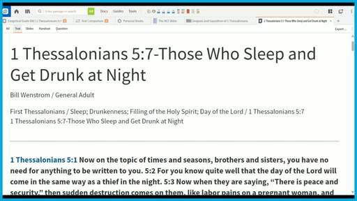 1 Thessalonians 5:7-Those Who Sleep and Get Drunk at Night