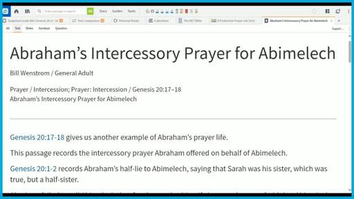 Abraham’s Intercessory Prayer for Abimelech