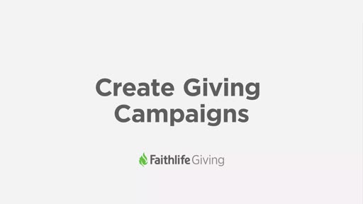 Create Giving Campaigns