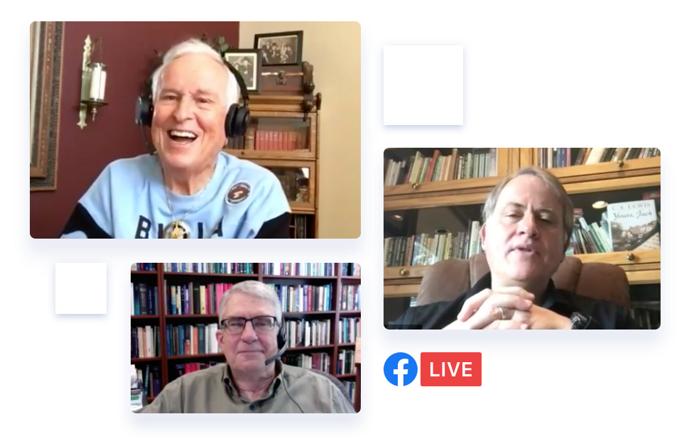 several Christian thought leaders on a Facebook live session together