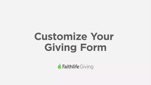 Customize Your Giving Form