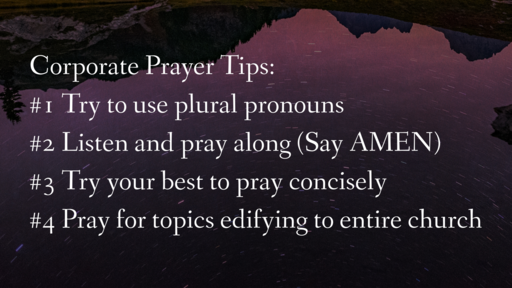 Congregational Prayer Tips & Prayers 