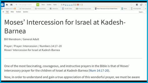 Moses’ Intercession for Israel at Kadesh-Barnea 