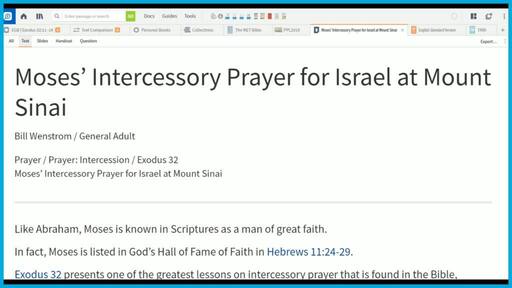 Moses’ Intercessory Prayer for Israel at Mount Sinai