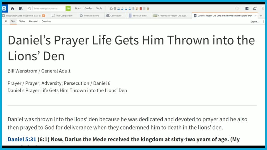 Daniel S Prayer Life Gets Him Thrown Into The Lions Den Faithlife Sermons