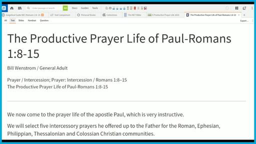 The Productive Prayer Life of Paul-Romans 1:8-15