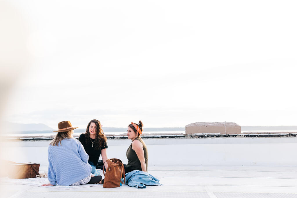 Women Talking and Having a Picnic Together large preview