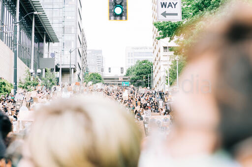 Peaceful Protesters Marching in the Streets