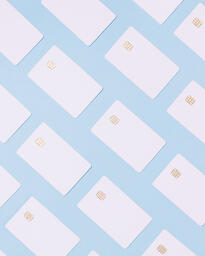 White Credit Cards on a Blue Background  image 19