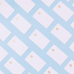 White Credit Cards on a Blue Background  image 8