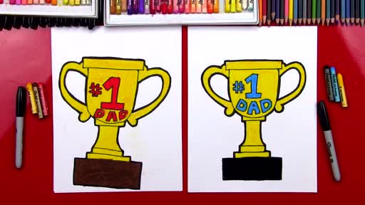 How To Draw A Trophy For Father's Day!