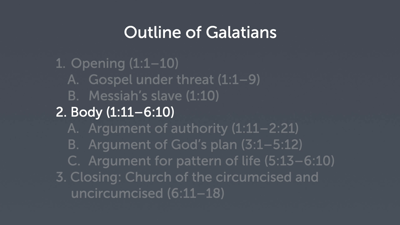 Significance and Structure of the Argument (Gal 1:11–2:21)