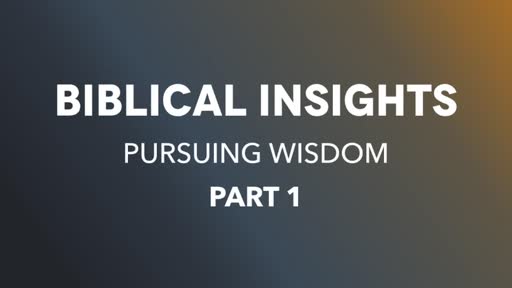 Biblical Insights Pt1
