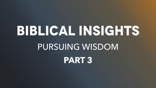 Biblical Insights Pt3